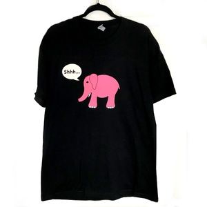 Breast Cancer Awareness Pink Elephant Tee Large